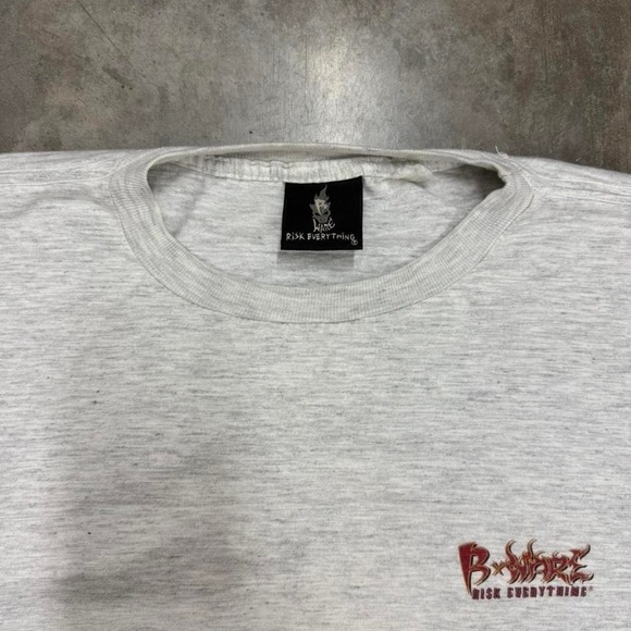 Vintage 90s‎ B Ware Risk Everything Skater Tee Size L - Picture 4 of 4